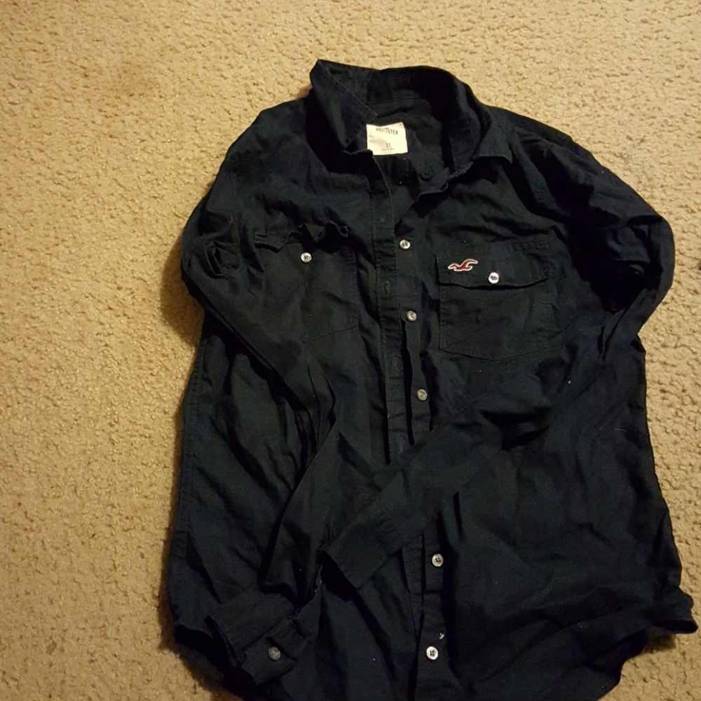Navy blue button down